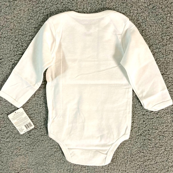 Baby Onesie Long Sleeve Bodysuit Meltdown in Progress - All White NWT - Picture 3 of 4